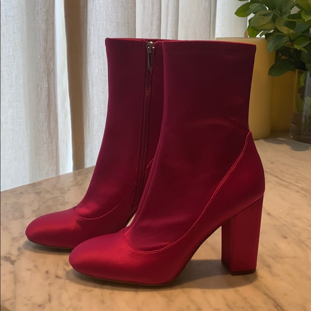 Hot pink booties
